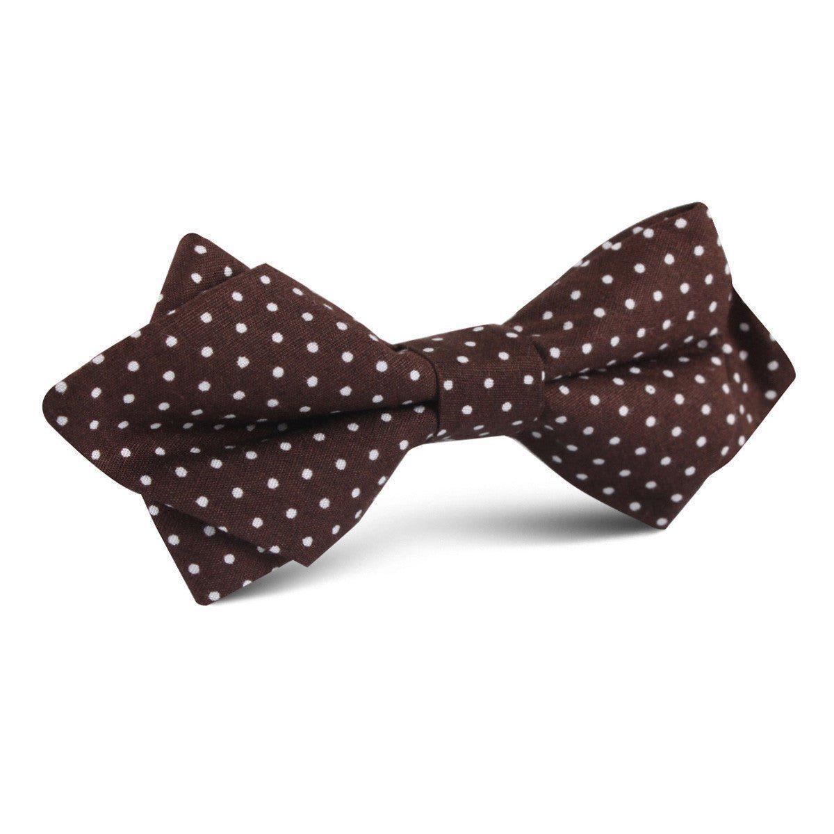 Lungo_Brown_Polkadot_Cotton_Diamond_Bow_Tie-682006