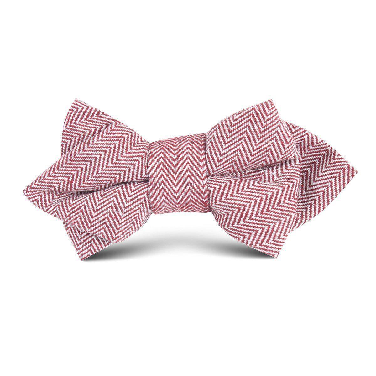 Maroon_Herringbone_Linen_Kids_Diamond_Bow_Tie-287624