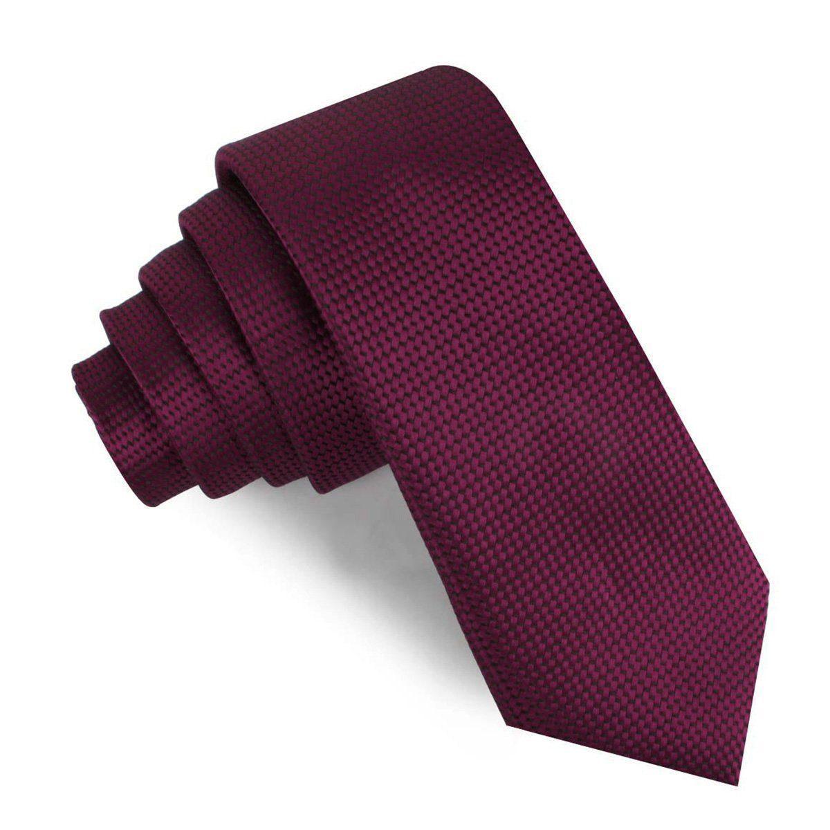 Metallic_Maroon_Oxford_Weave_Skinny_Tie-472539