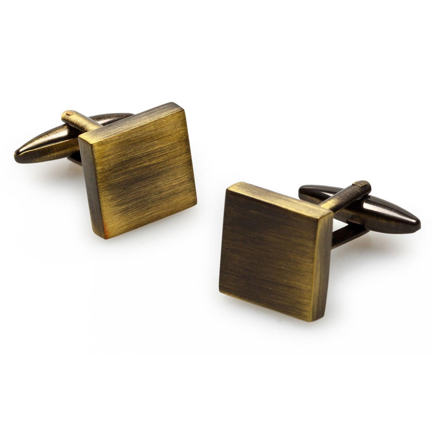 Millenia_Brushed_Brass_Square_Cufflinks