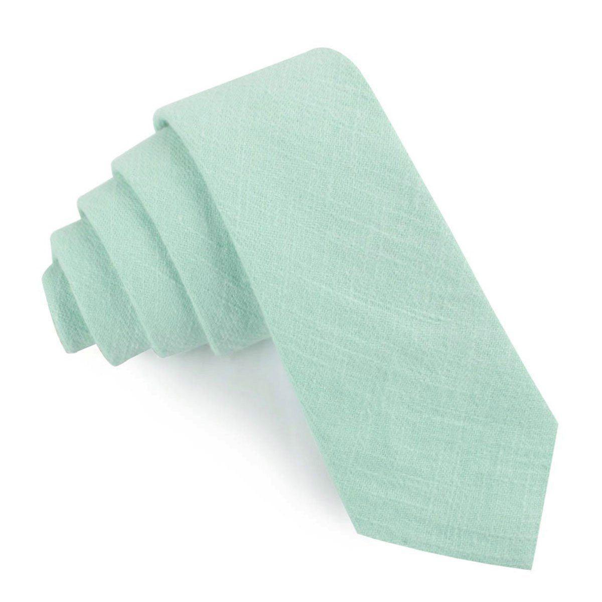 Mint_Blush_Green_Chevron_Linen_Skinny_Tie