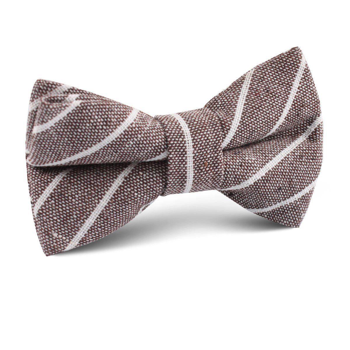 Mocha_Brown_Pinstripe_Linen_Kids_Bow_Tie-495895