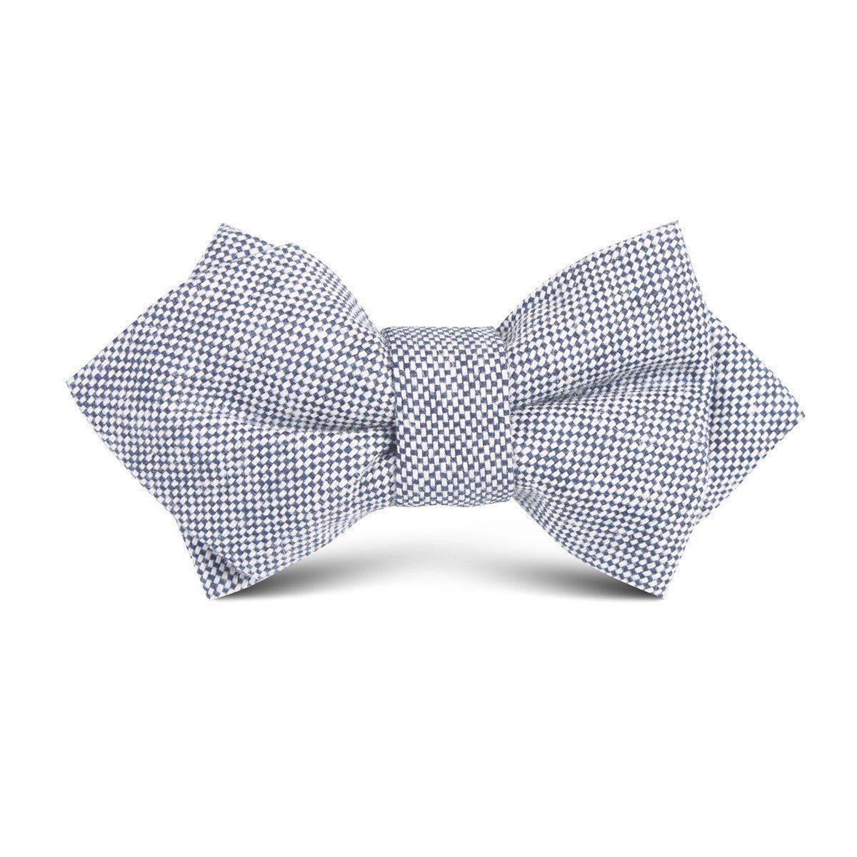 Navy_Blue_Tweed_Linen_Stitching_Kids_Diamond_Bow_Tie-472107