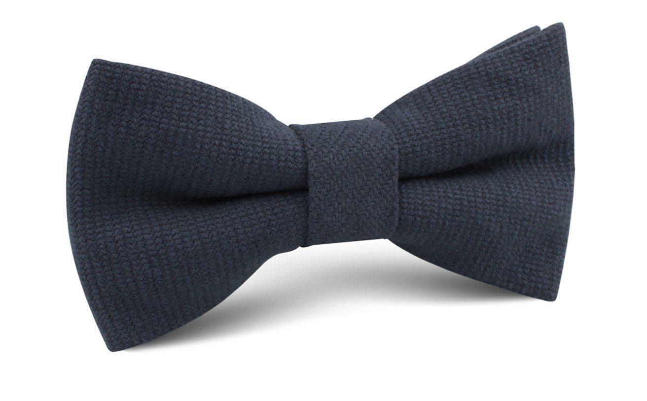 Oland_Navy_Blue_Linen_Bow_Tie