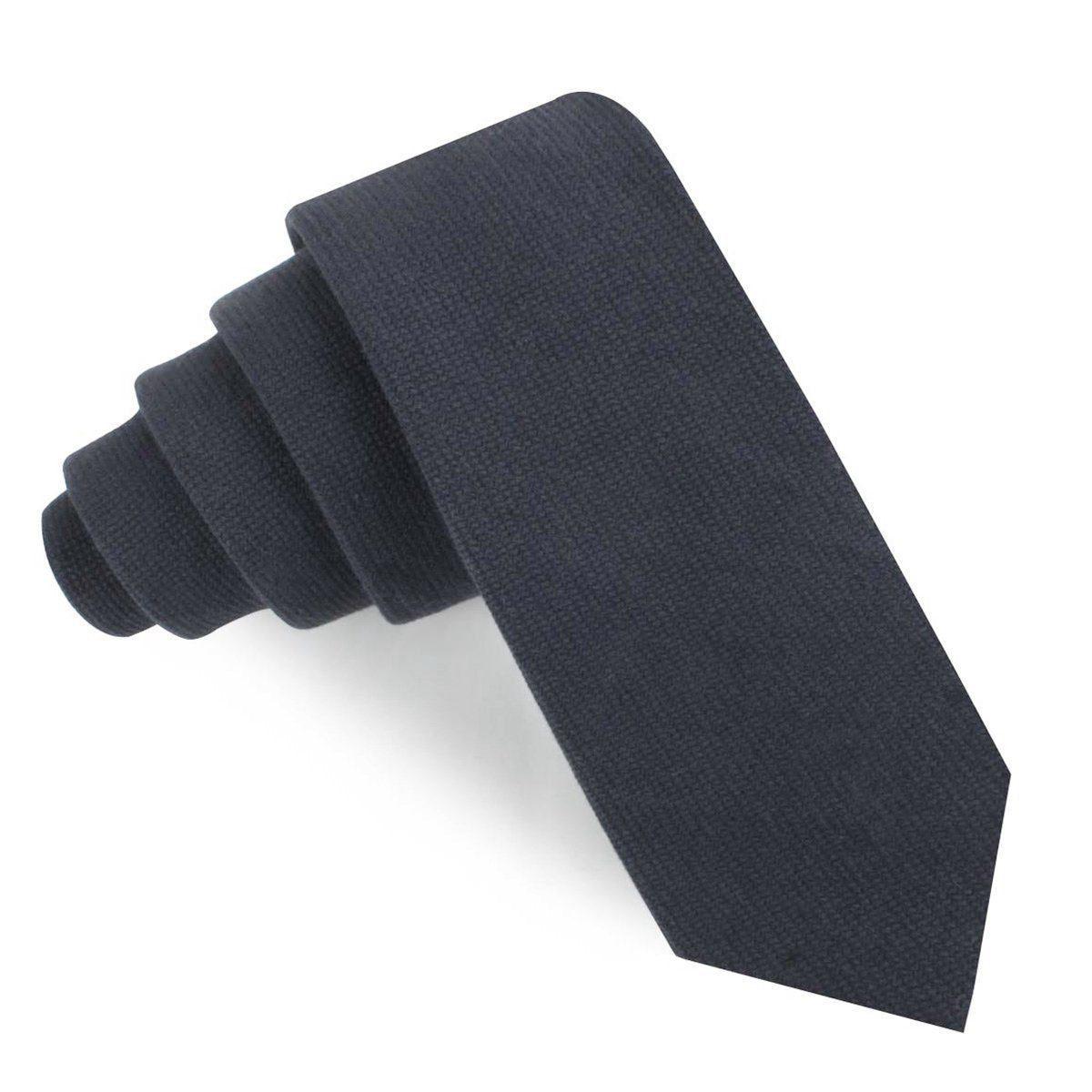 Oland_Navy_Blue_Linen_Skinny_Tie