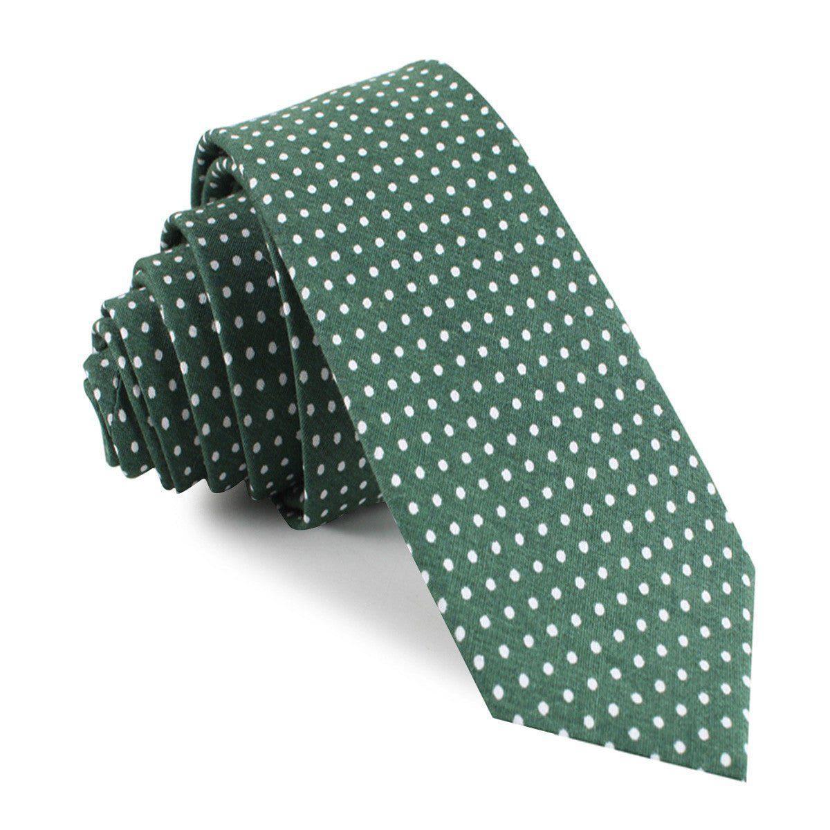 Olive_Green_Polka_Dot_Cotton_Skinny_Tie-248346