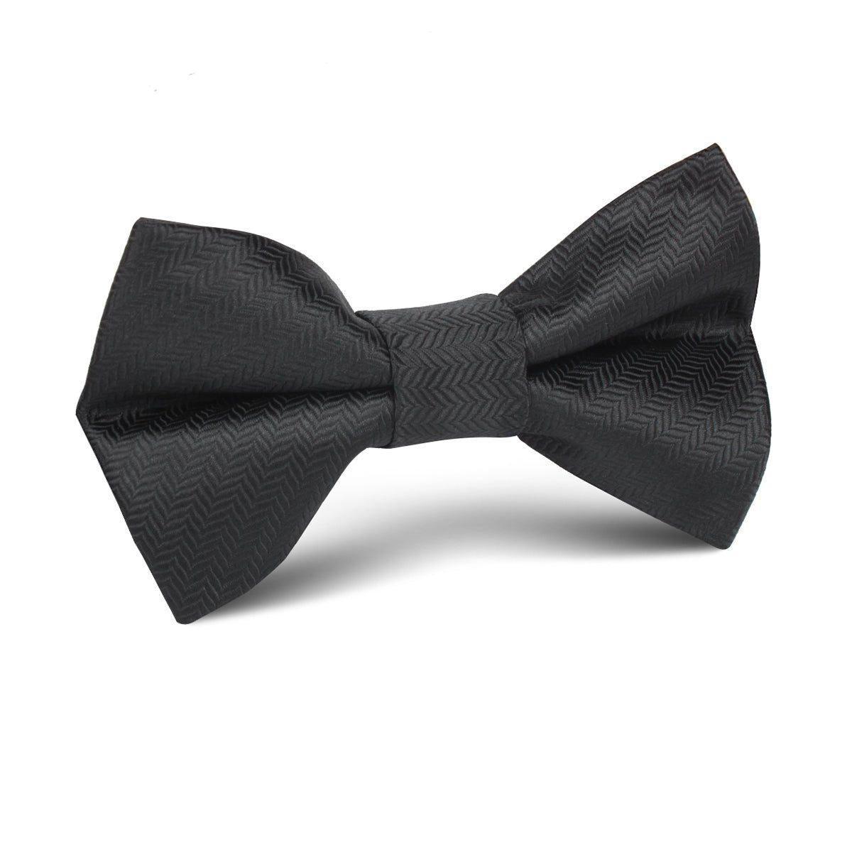 Onyx_Black_Herringbone_Kids_Bow_Tie-300613