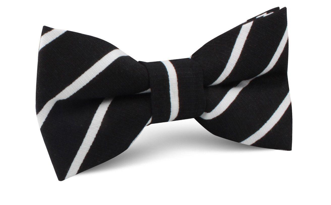 Onyx_Black_Pencil_Striped_Linen_Bow_Tie
