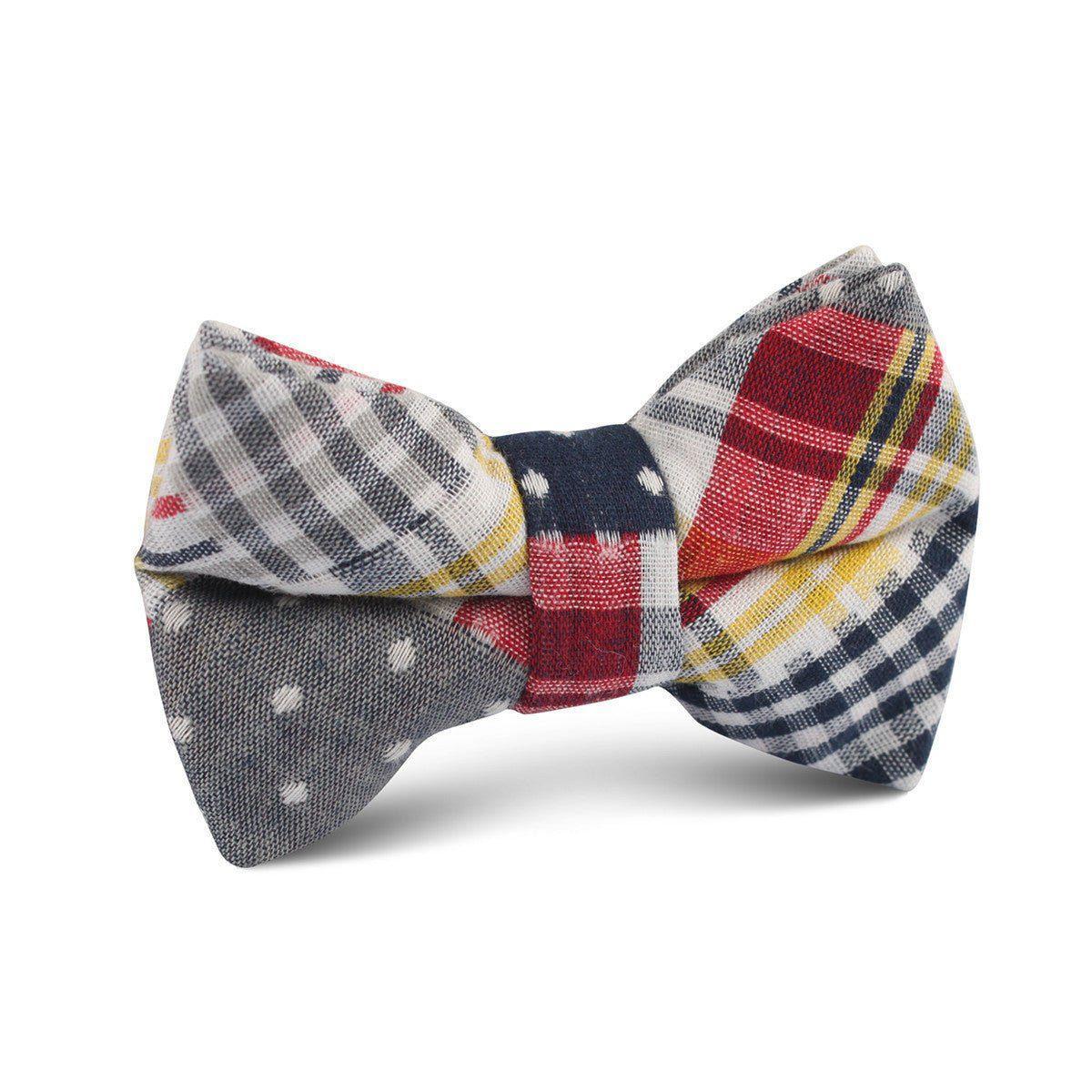 Palid_Grey_Gingham_Cotton_Polka_Dot_Kids_Bow_Tie-708088