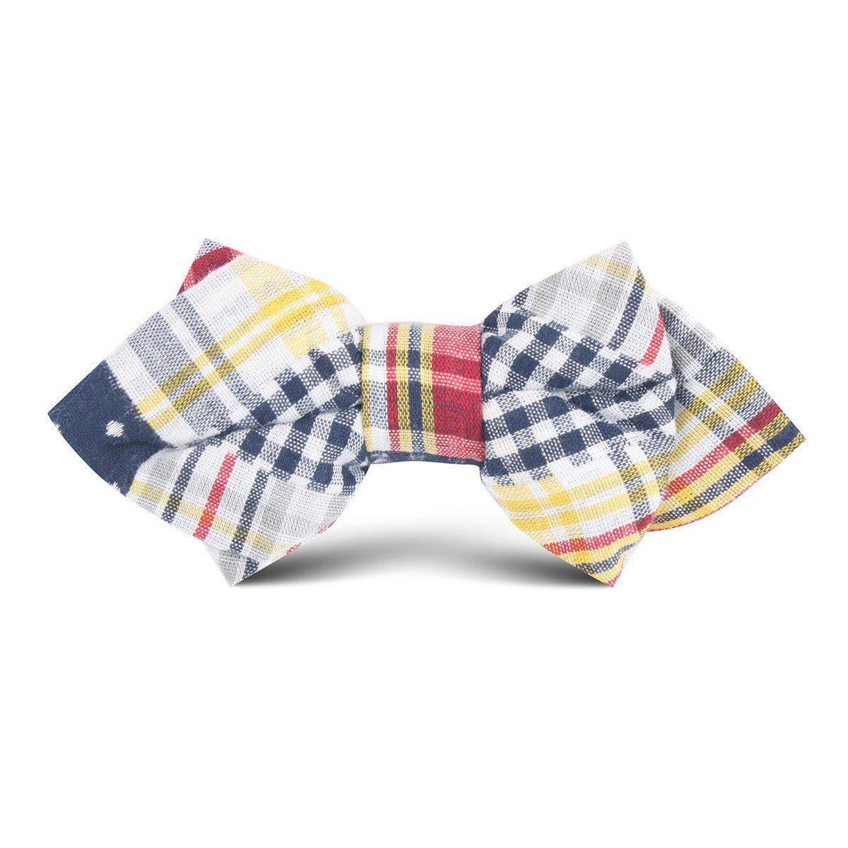 Palid_Grey_Gingham_Cotton_Polka_Dot_Kids_Diamond_Bow_Tie-223380