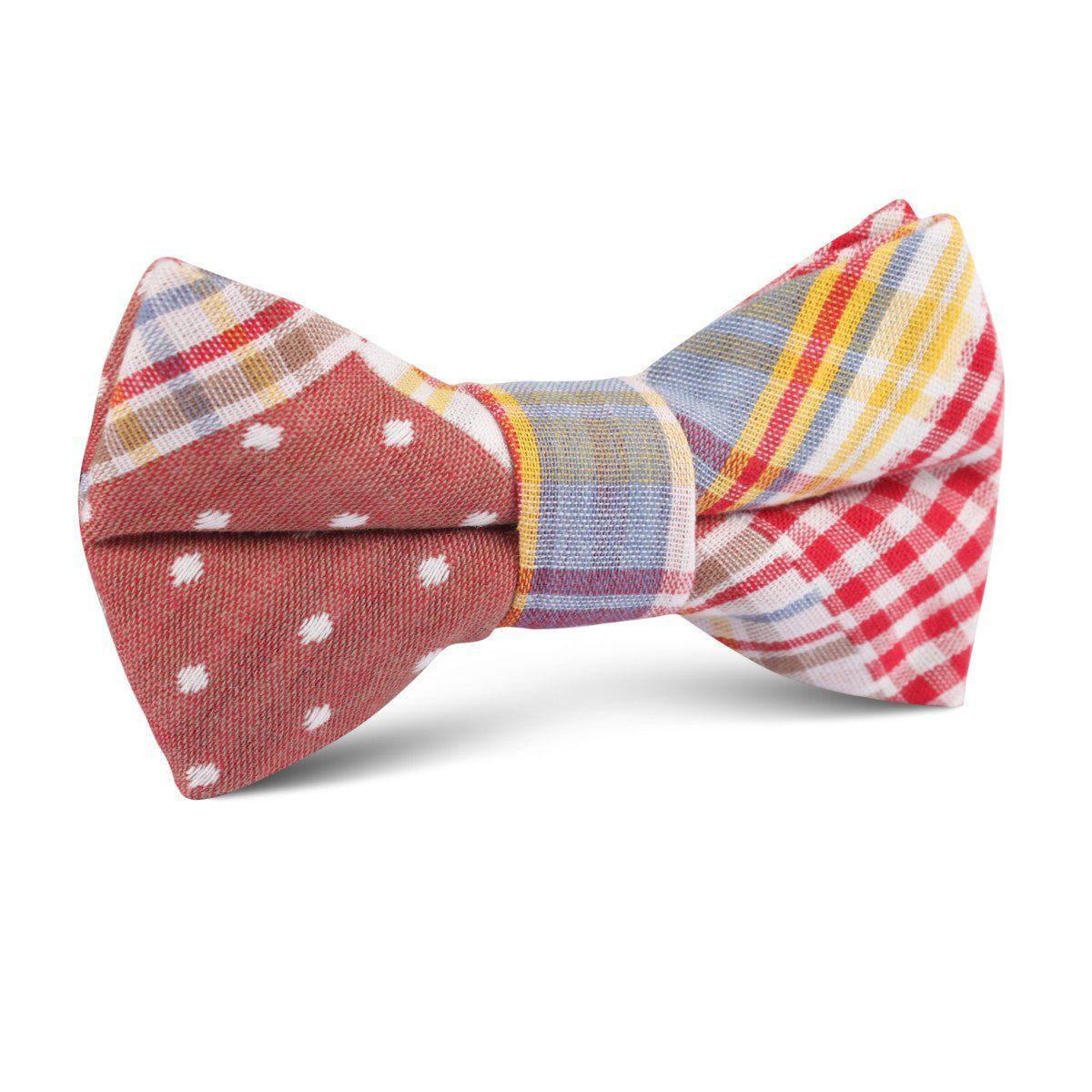 Palid_Red_Gingham_Cotton_Polka_Dot_Kids_Bow_Tie-144495