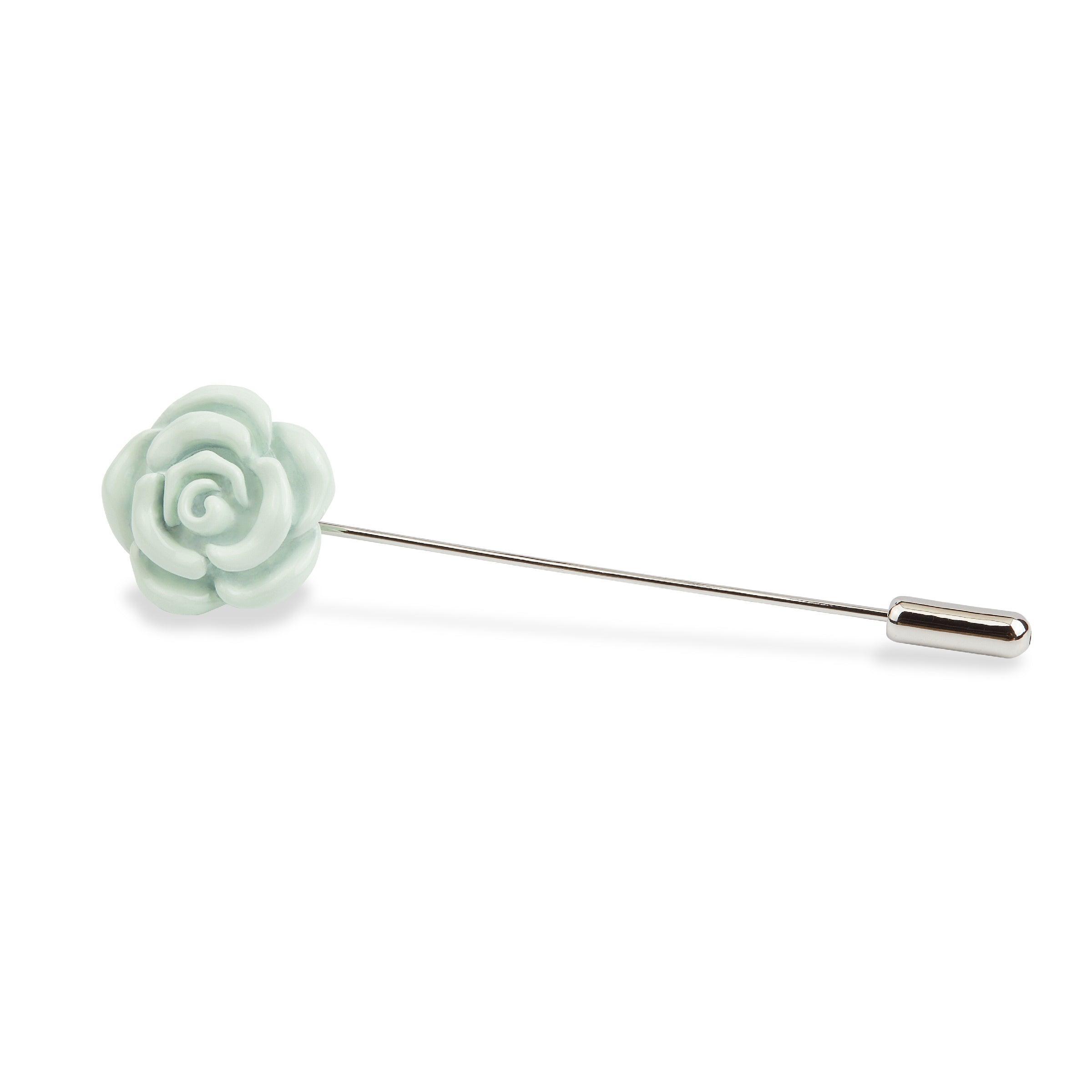 PastelMintGreenRoseMetalLapelPin