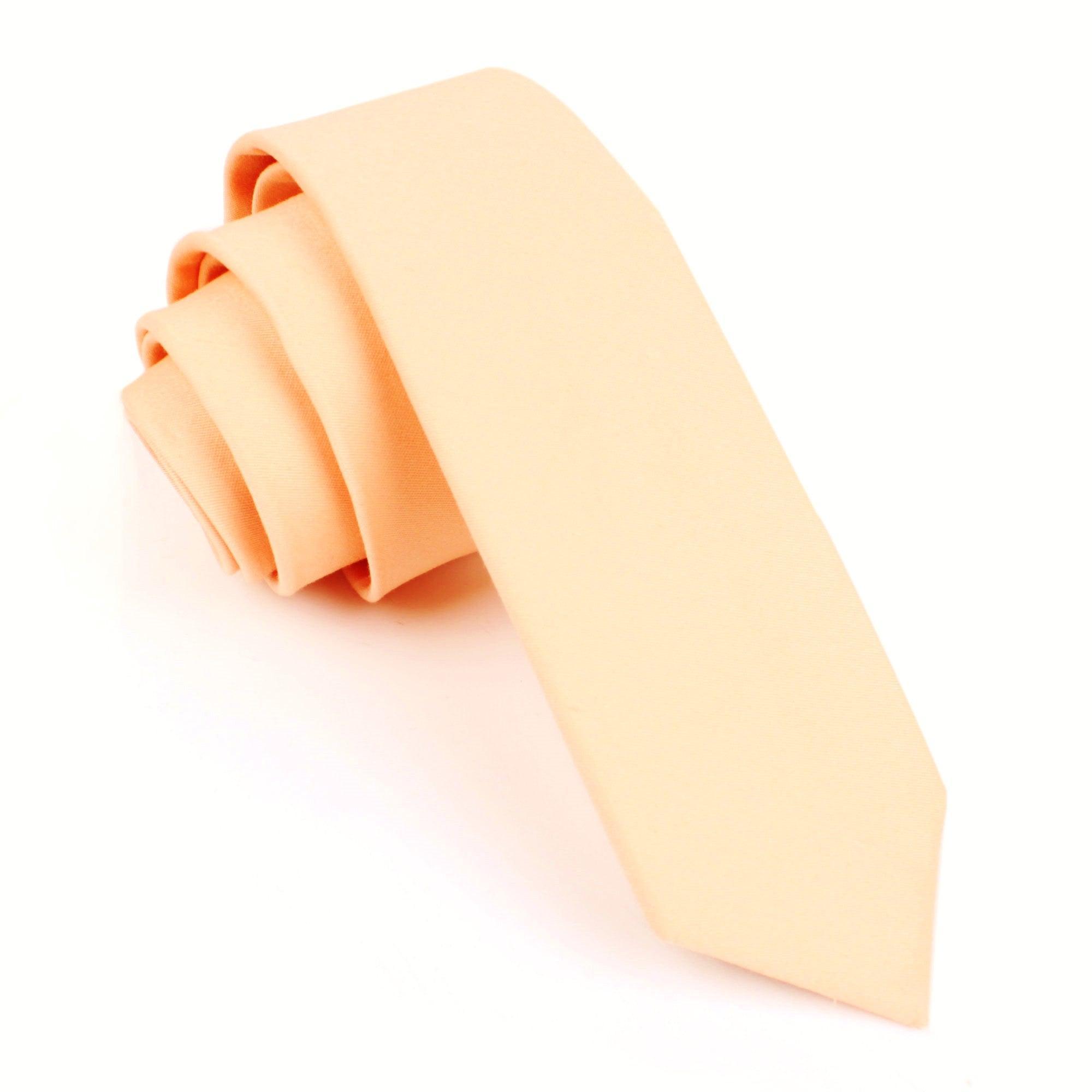 Peach_Cotton_Skinny_Tie