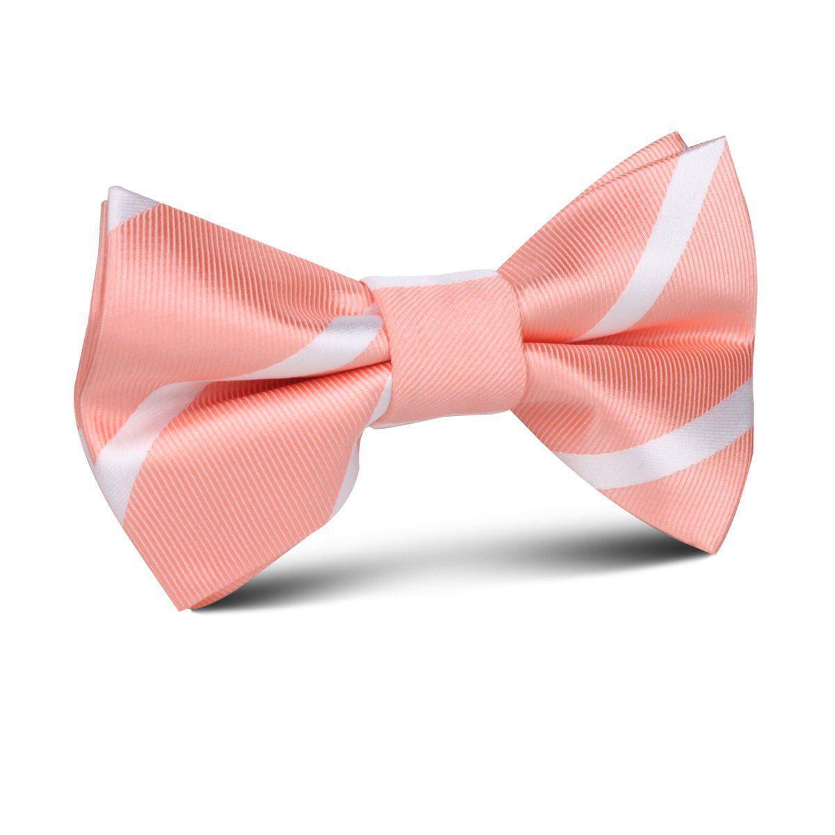 Peach_Striped_Kids_Bow_Tie-727343