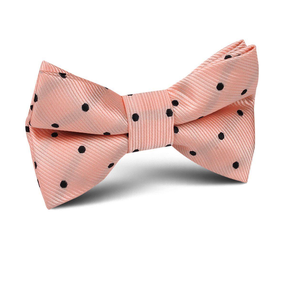 Peach_on_Black_Polka_Dots_Kids_Bow_Tie-229196