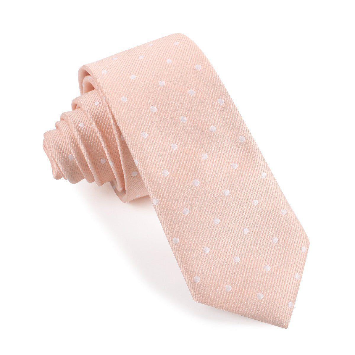 Peach_with_White_Polka_Dots_Skinny_Tie-459998