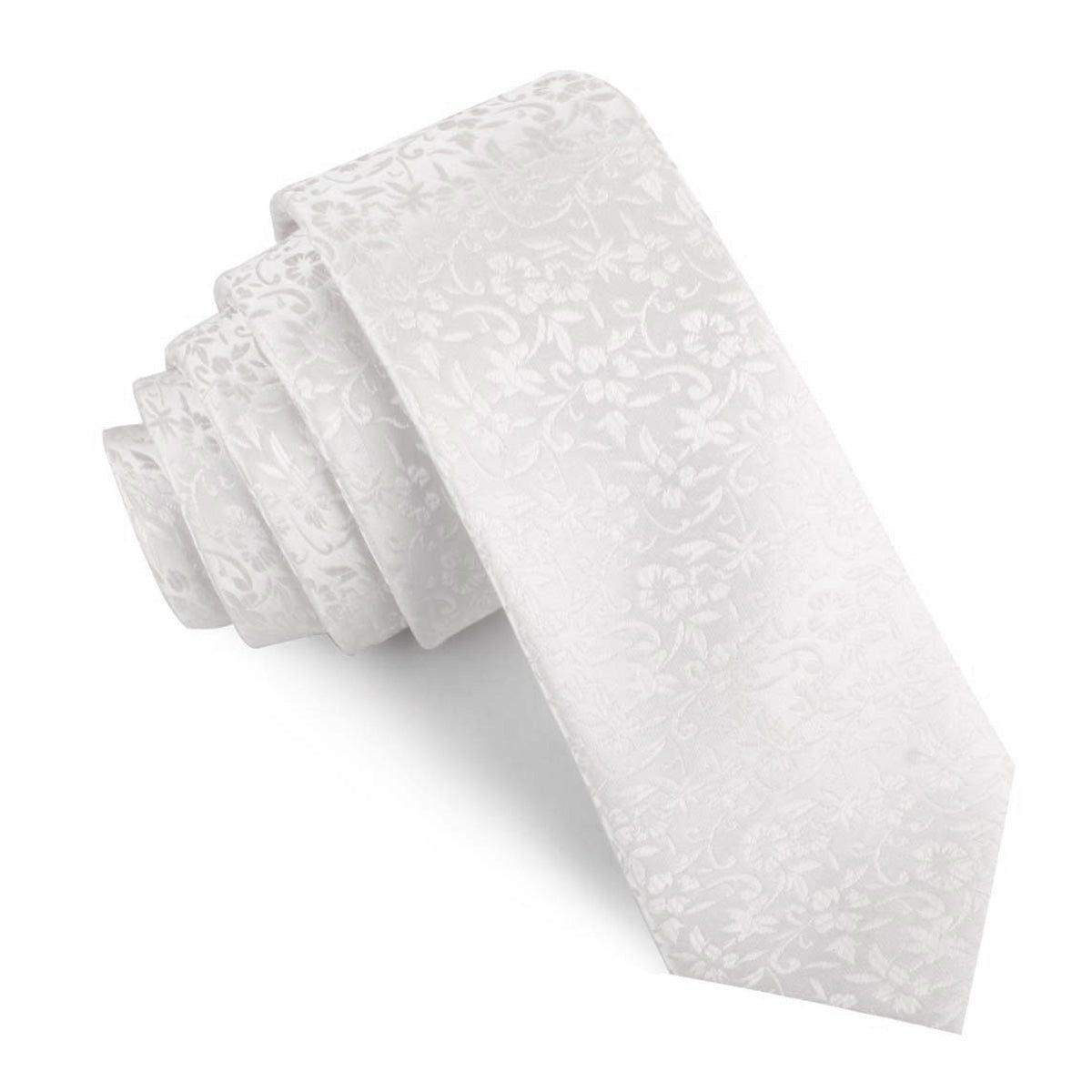 Pearl_White_Paris_Floral_Skinny_Tie
