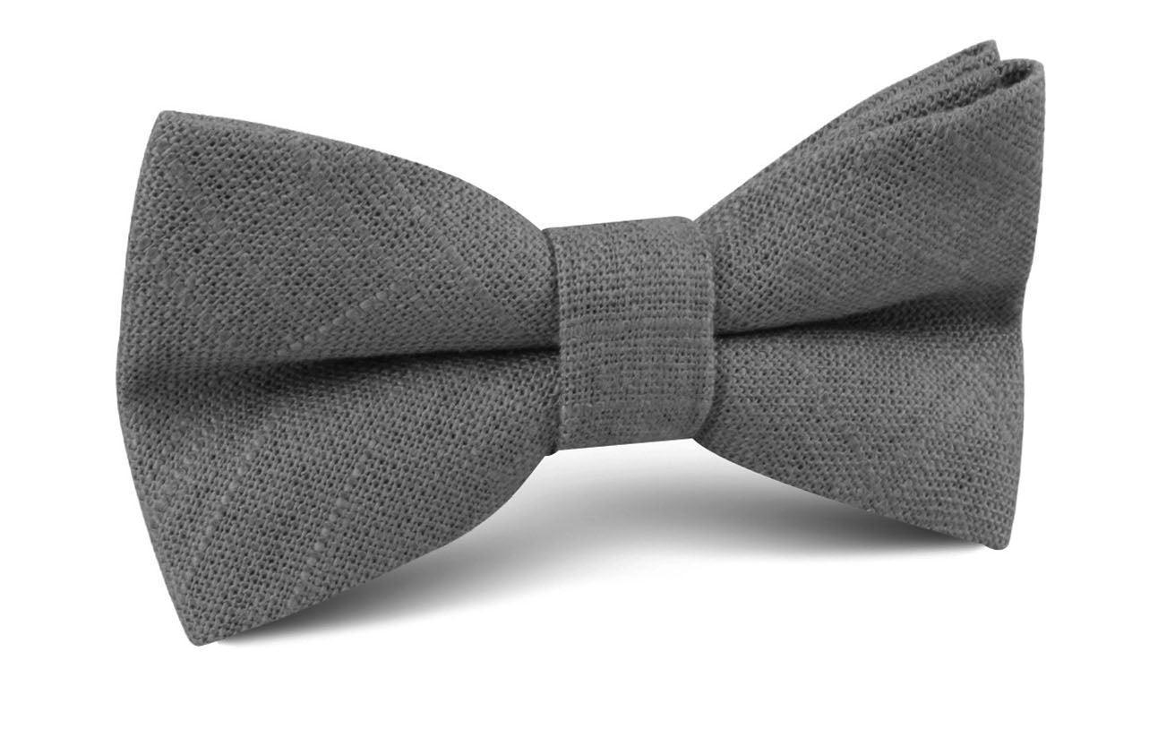 Pewter_Grey_Linen_Bow_Tie