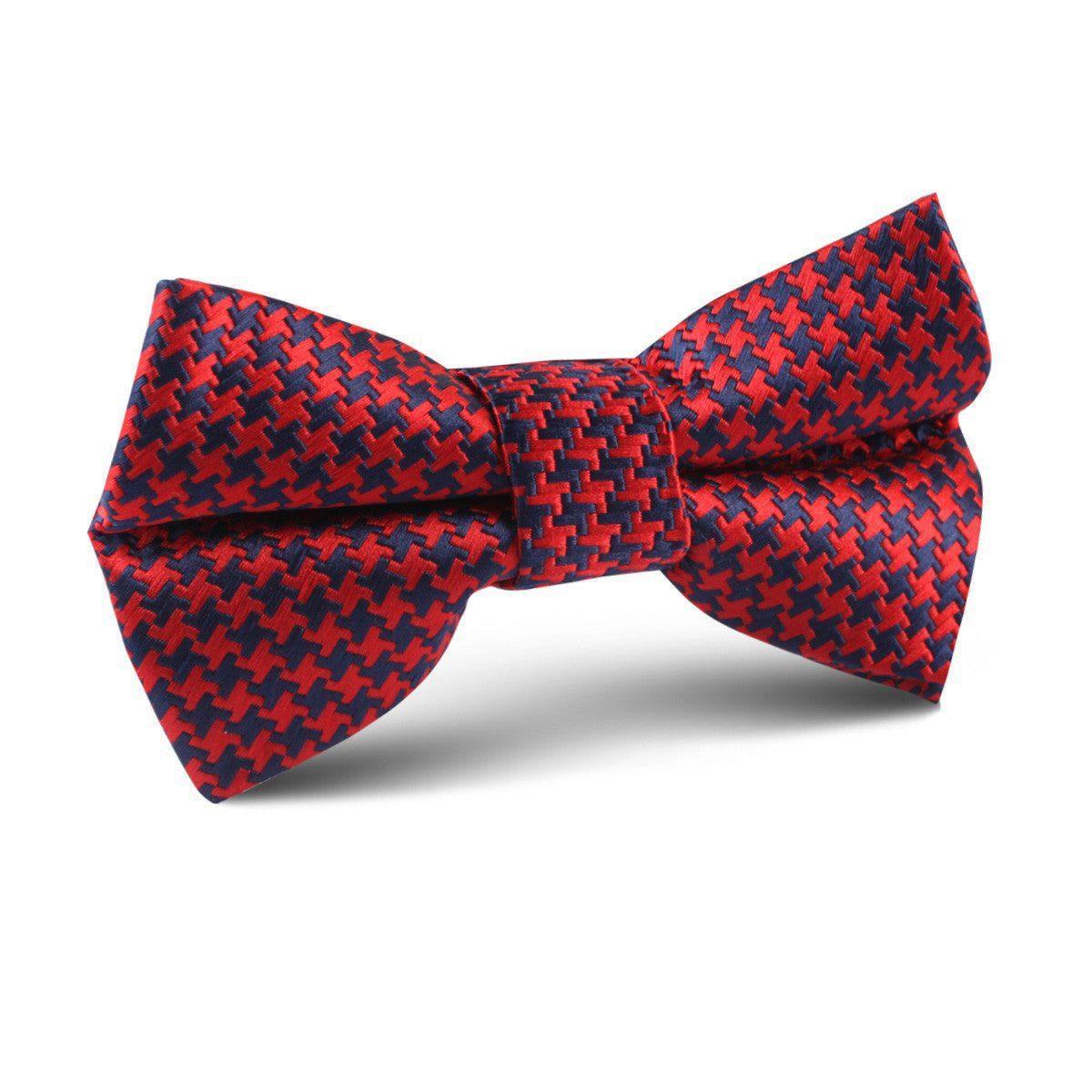 Scarlet_Red_Houndstooth_Kids_Bow_Tie-727382