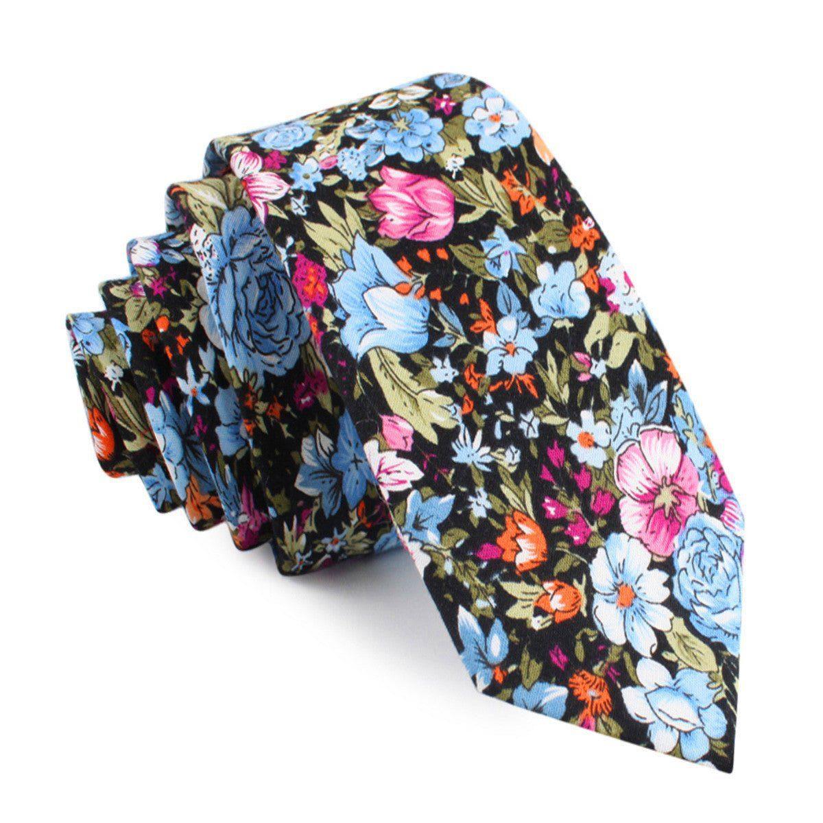Scoglio_D_Africa_Violet_Floral_Skinny_Tie-414002