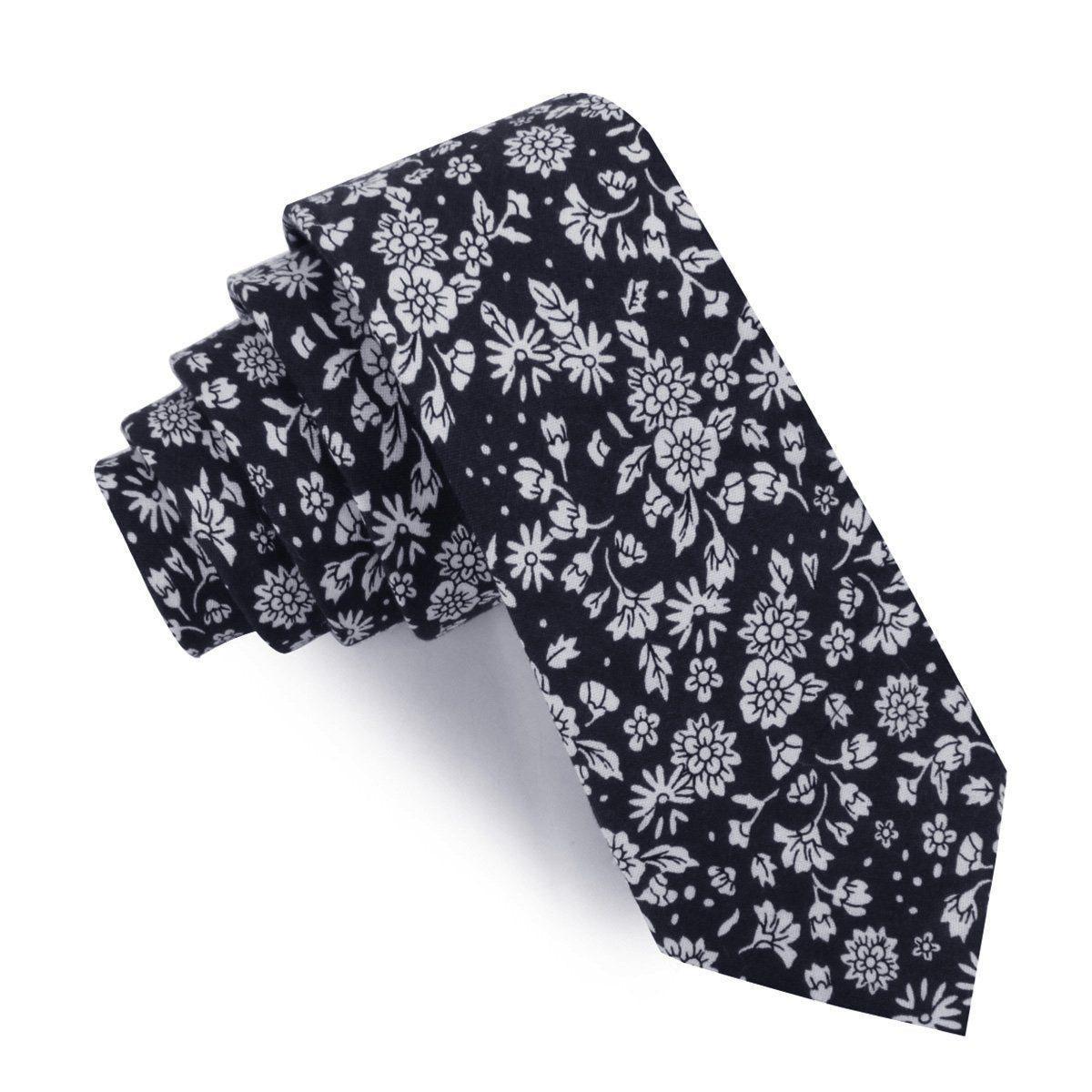 Seoul_Forest_Black_Floral_Skinny_Tie