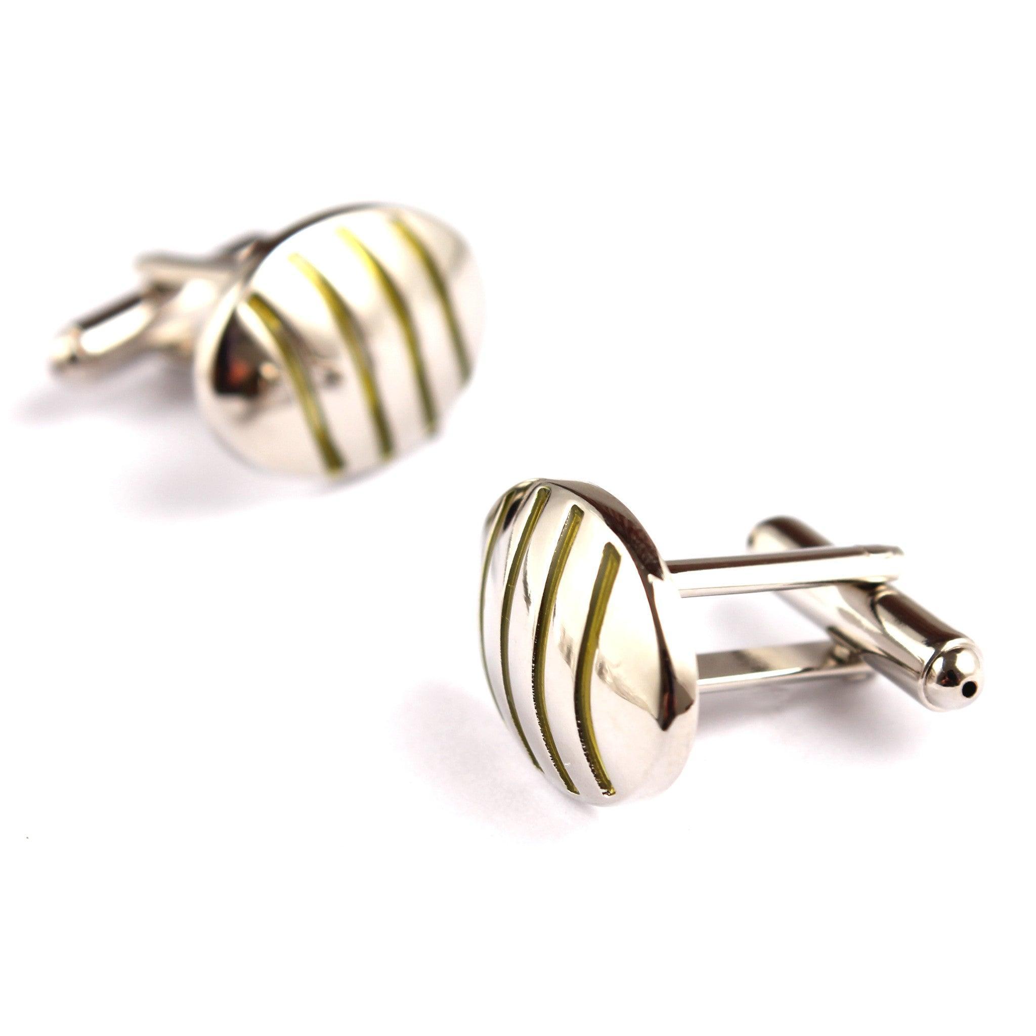 Silver_Oval_Green_Pattern_Cufflinks