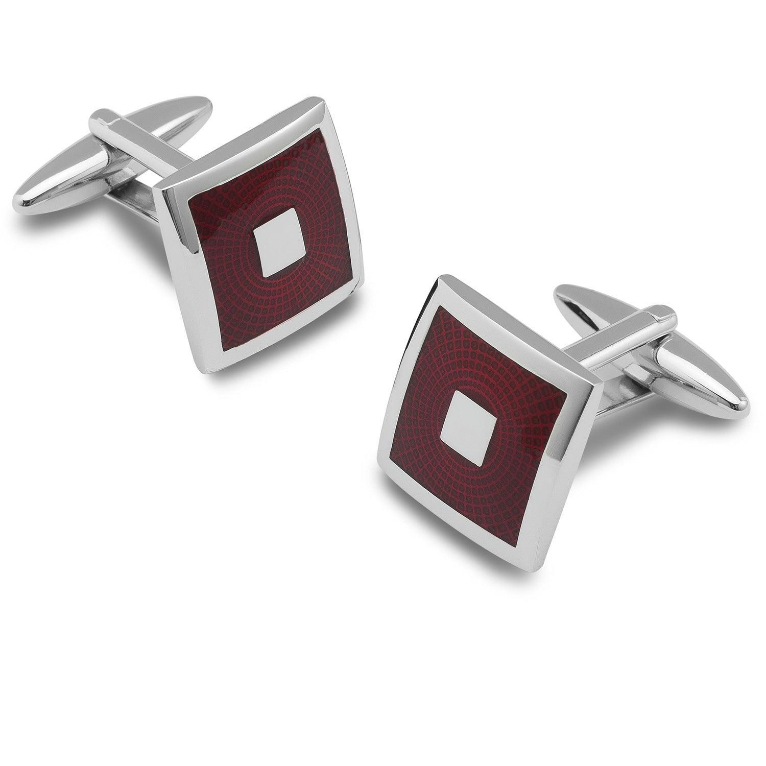 Silver_Red_Square_Cufflinks