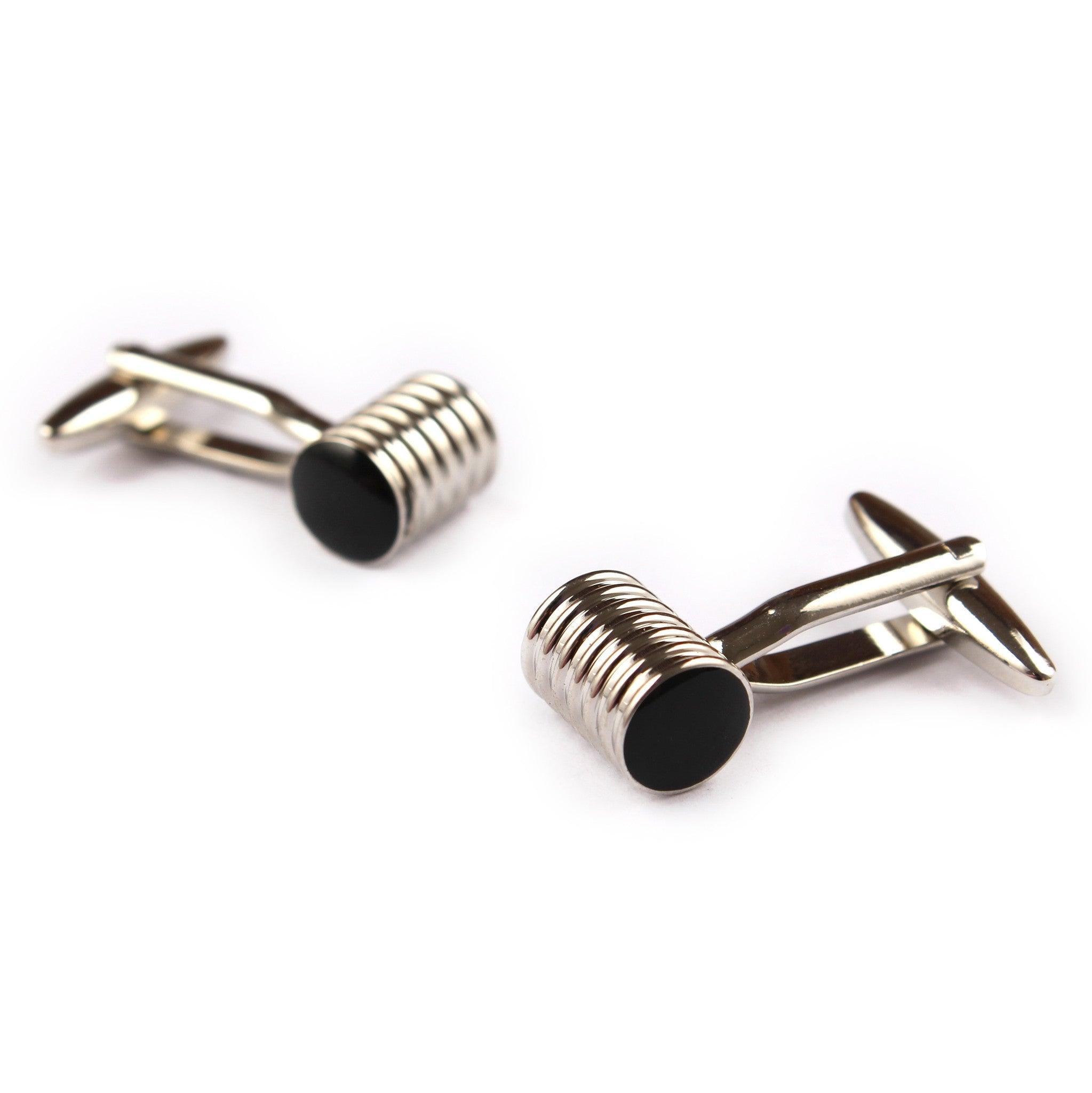 Silver_Ribbed_Cufflinks
