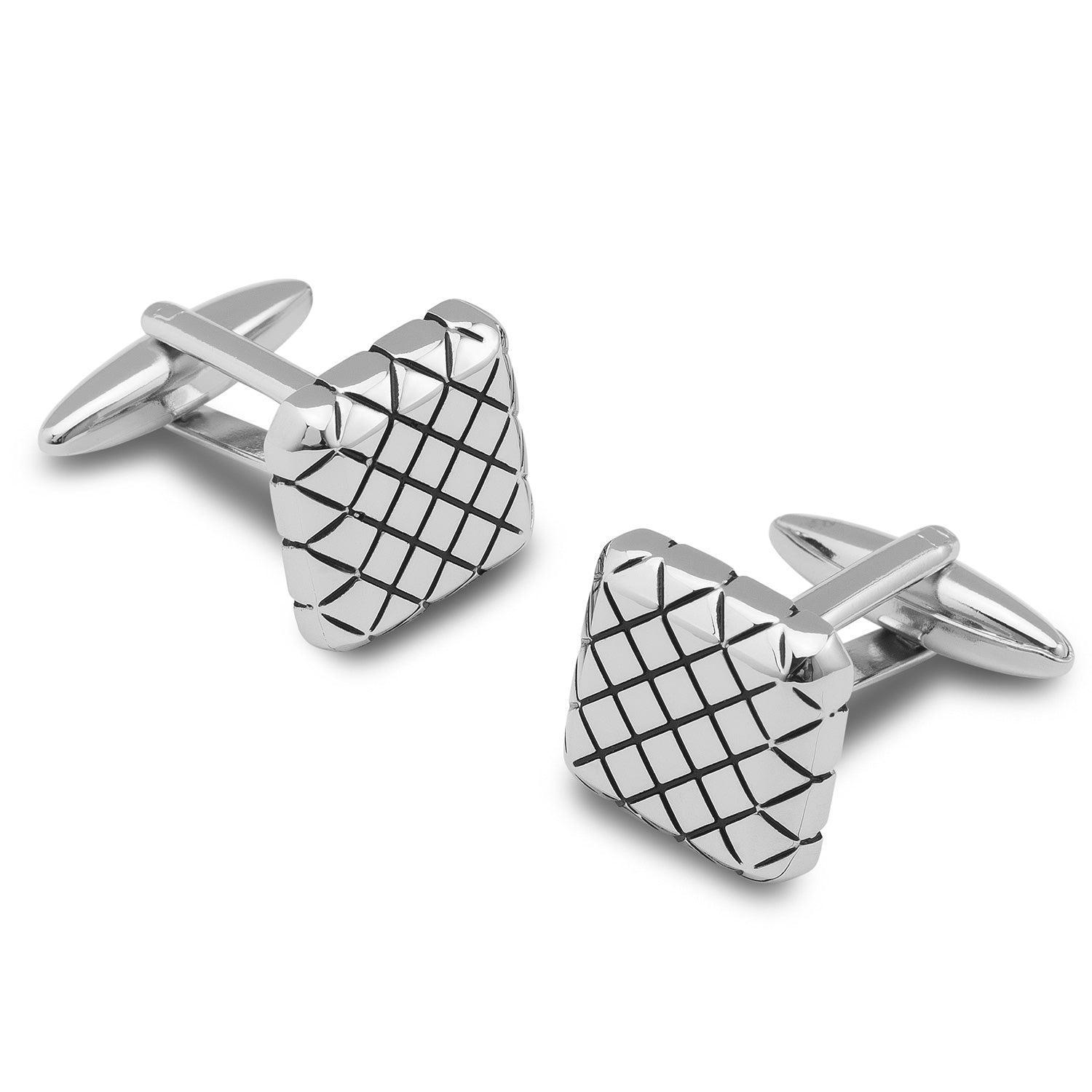 Silver_Samurai_Crosshatch_Cufflinks