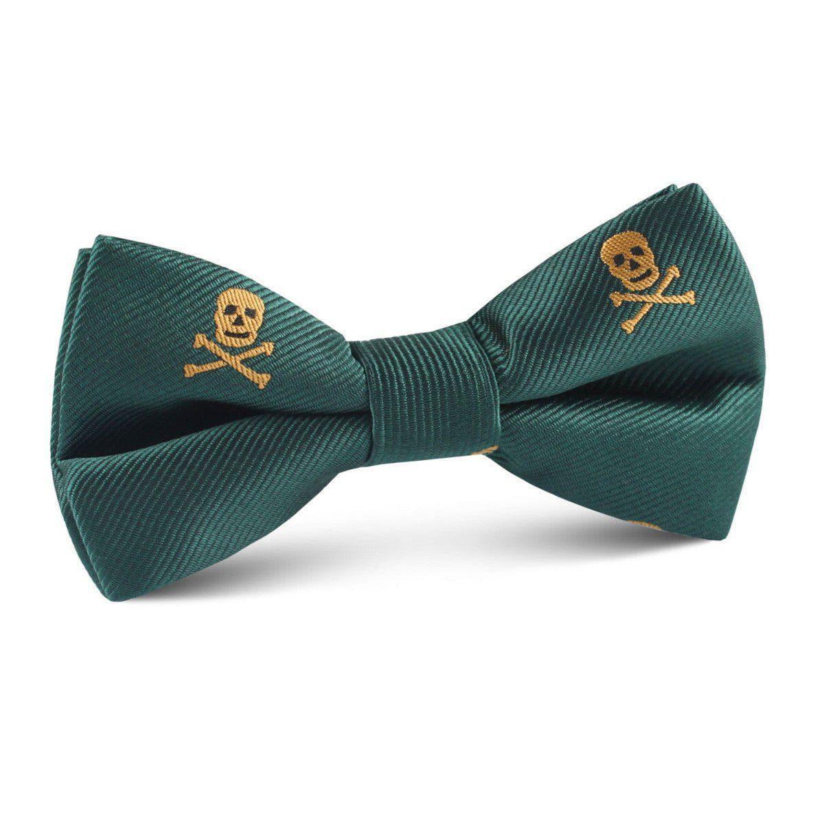 Skull_Crossbones_Green_Kids_Bow_Tie-989423
