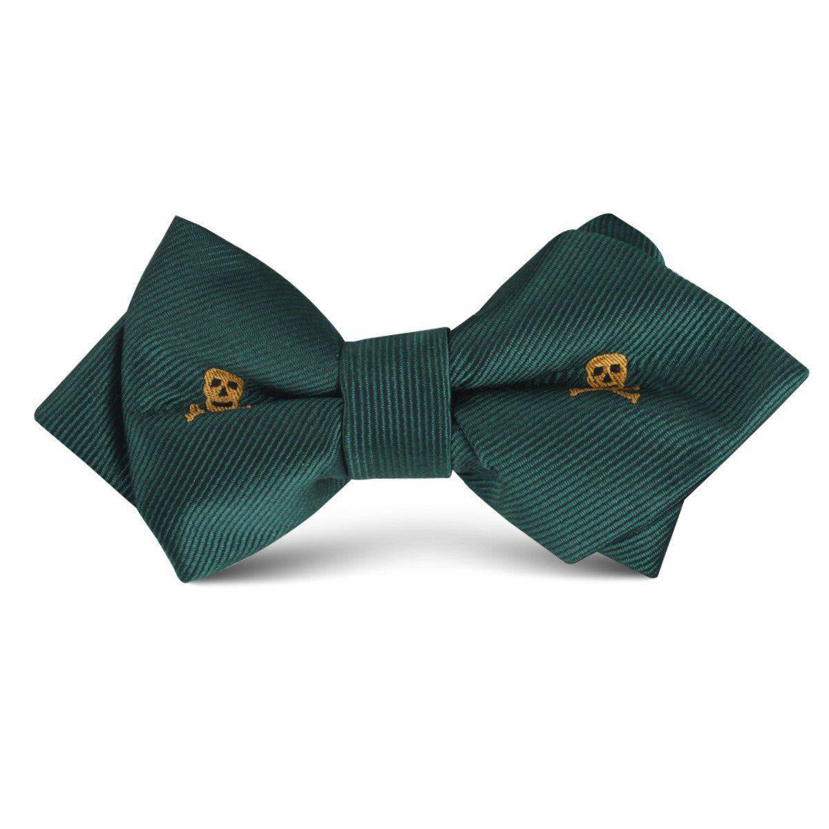 Skull_Crossbones_Green_Kids_Diamond_Bow_Tie-160334