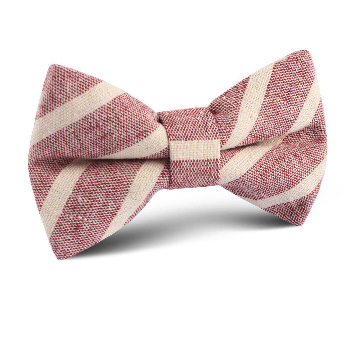 Turkish_Delight_Red_Stripe_Linen_Kids_Bow_Tie-658676