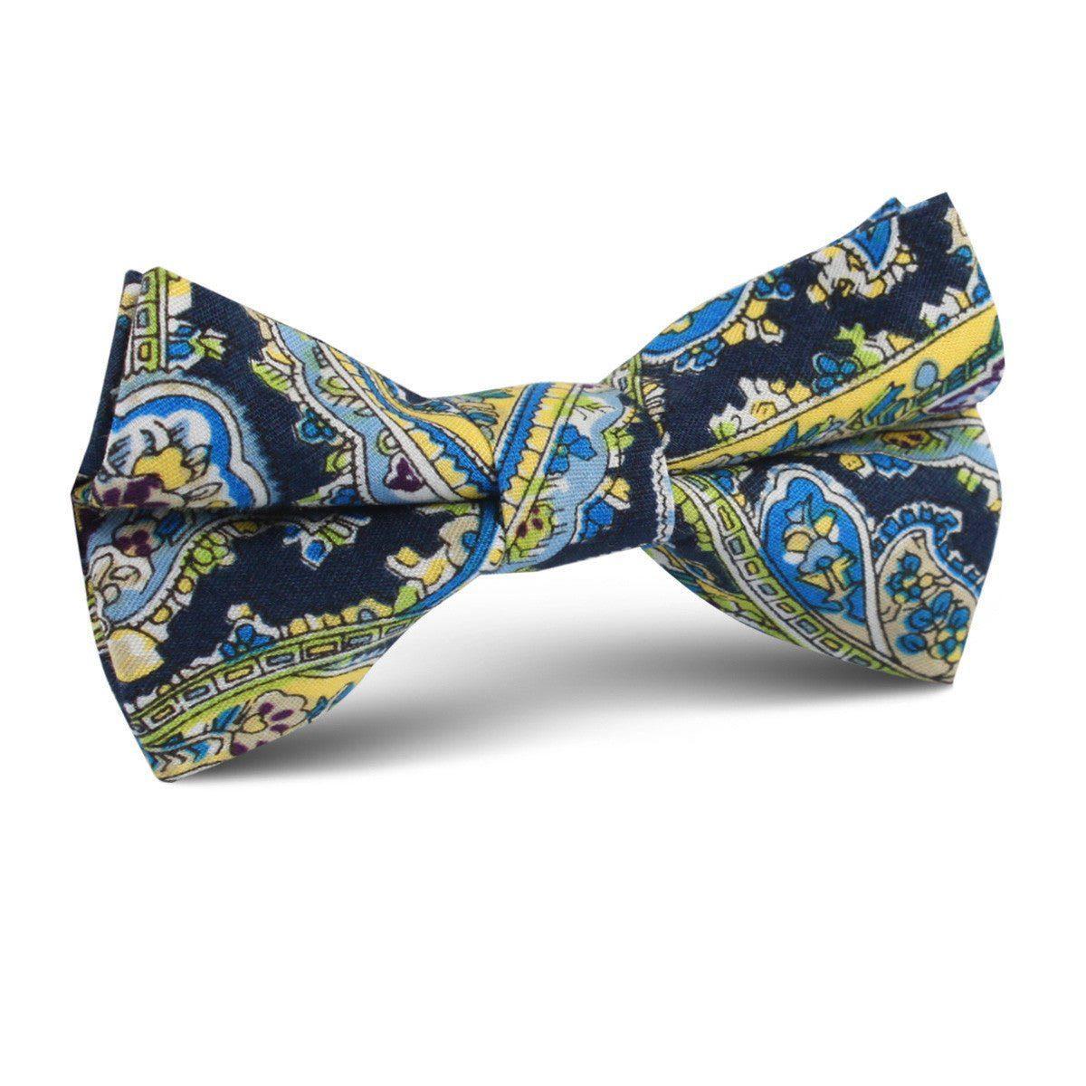 Vivara_Yellow_on_Blue_Paisley_Kids_Bow_Tie-875264