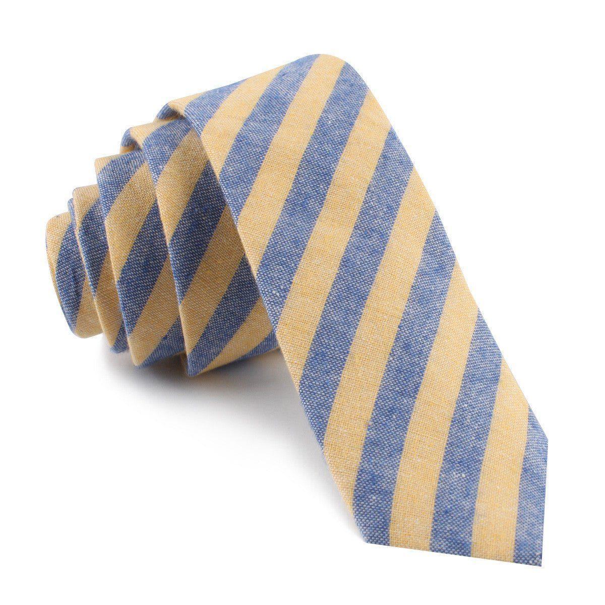 Yellow_Blue_Bengal_Linen_Skinny_Tie-669829